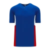 Athletic (AK) Knit Hockey Athletic Knit (AK) BA1763A-333 Adult Royal Blue/White/Red One-Button Baseball Jersey