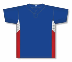 Athletic (AK) Knit Hockey Athletic Knit (AK) BA1763Y-333 Youth Royal Blue/White/Red One-Button Baseball Jersey