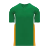 Athletic (AK) Knit Athletic Knit (AK) BA1763Y-334 Youth Kelly Green/White/Gold One-Button Baseball Jersey