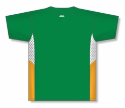 Athletic (AK) Knit Athletic Knit (AK) BA1763Y-334 Youth Kelly Green/White/Gold One-Button Baseball Jersey