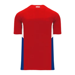 Athletic (AK) Knit Athletic Knit (AK) BA1763Y-344 Youth Red/White/Royal Blue One-Button Baseball Jersey Hockey