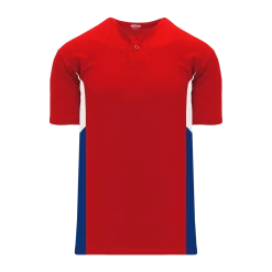 Athletic (AK) Knit Athletic Knit (AK) BA1763Y-344 Youth Red/White/Royal Blue One-Button Baseball Jersey Hockey