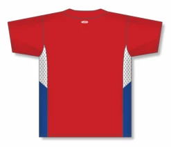 Athletic (AK) Knit Athletic Knit (AK) BA1763Y-344 Youth Red/White/Royal Blue One-Button Baseball Jersey Hockey