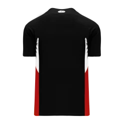 Athletic (AK) Knit Hockey Athletic Knit (AK) BA1763A-348 Adult Black/White/Red One-Button Baseball Jersey
