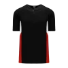 Athletic (AK) Knit Hockey Athletic Knit (AK) BA1763A-348 Adult Black/White/Red One-Button Baseball Jersey