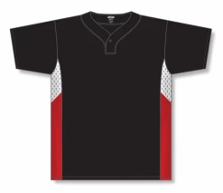 Athletic (AK) Knit Hockey Athletic Knit (AK) BA1763Y-348 Youth Black/White/Red One-Button Baseball Jersey