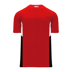 Athletic (AK) Knit Hockey Athletic Knit (AK) BA1763Y-414 Youth Red/White/Black One-Button Baseball Jersey
