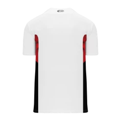 Athletic (AK) Knit Athletic Knit (AK) BA1763A-415 Adult White/Red/Black One-Button Baseball Jersey