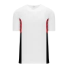Athletic (AK) Knit Athletic Knit (AK) BA1763Y-415 Youth White/Red/Black One-Button Baseball Jersey
