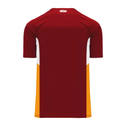 Athletic (AK) Knit Athletic Knit (AK) BA1763A-427 Adult AV Red/White/Gold One-Button Baseball Jersey Hockey