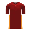 Athletic (AK) Knit Athletic Knit (AK) BA1763A-427 Adult AV Red/White/Gold One-Button Baseball Jersey Hockey