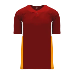 Athletic (AK) Knit Athletic Knit (AK) BA1763A-427 Adult AV Red/White/Gold One-Button Baseball Jersey Hockey