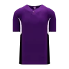 Athletic (AK) Knit Athletic Knit (AK) BA1763A-438 Adult Purple/White/Black One-Button Baseball Jersey