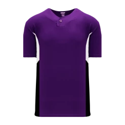 Athletic (AK) Knit Hockey Athletic Knit (AK) BA1763Y-438 Youth Purple/White/Black One-Button Baseball Jersey