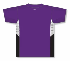 Athletic (AK) Knit Athletic Knit (AK) BA1763A-438 Adult Purple/White/Black One-Button Baseball Jersey