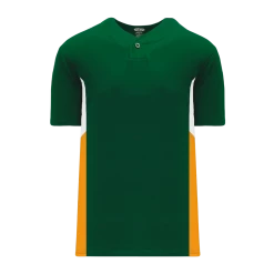 Athletic (AK) Knit Athletic Knit (AK) BA1763A-439 Adult Dark Green/White/Gold One-Button Baseball Jersey
