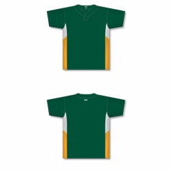 Athletic (AK) Knit Hockey Athletic Knit (AK) BA1763Y-439 Youth Dark Green/White/Gold One-Button Baseball Jersey