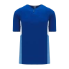 Athletic (AK) Knit Athletic Knit (AK) BA1763A-445 Adult Royal Blue/White/Sky Blue One-Button Baseball Jersey