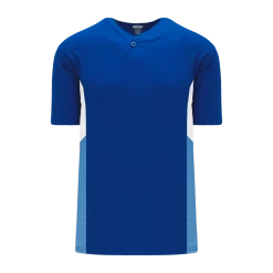 Athletic (AK) Knit Athletic Knit (AK) BA1763A-445 Adult Royal Blue/White/Sky Blue One-Button Baseball Jersey