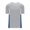 Athletic (AK) Knit Athletic Knit (AK) BA1763A-450 Adult Grey/White/Royal Blue One-Button Baseball Jersey