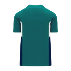 Athletic (AK) Knit Hockey Athletic Knit (AK) BA1763A-456 Adult Pacific Teal/White/Navy One-Button Baseball Jersey