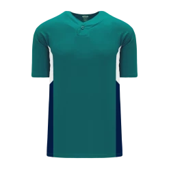 Athletic (AK) Knit Hockey Athletic Knit (AK) BA1763Y-456 Youth Pacific Teal/White/Navy One-Button Baseball Jersey
