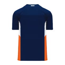 Athletic (AK) Knit Athletic Knit (AK) BA1763A-465 Adult Navy/White/Orange One-Button Baseball Jersey