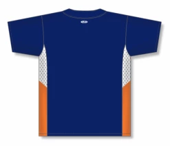 Athletic (AK) Knit Athletic Knit (AK) BA1763Y-465 Youth Navy/White/Orange One-Button Baseball Jersey Hockey
