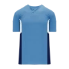 Athletic (AK) Knit Hockey Athletic Knit (AK) BA1763A-475 Adult Sky Blue/White/Navy One-Button Baseball Jersey