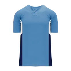 Athletic (AK) Knit Hockey Athletic Knit (AK) BA1763A-475 Adult Sky Blue/White/Navy One-Button Baseball Jersey