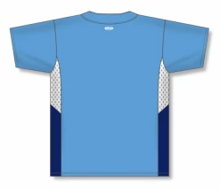 Athletic (AK) Knit Hockey Athletic Knit (AK) BA1763A-475 Adult Sky Blue/White/Navy One-Button Baseball Jersey