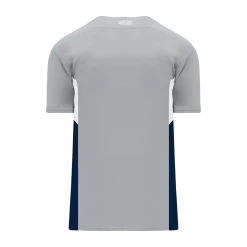 Athletic (AK) Knit Athletic Knit (AK) BA1763A-548 Adult Grey/White/Navy One-Button Baseball Jersey Hockey