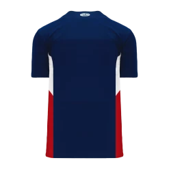 Athletic (AK) Knit Athletic Knit (AK) BA1763Y-764 Youth Navy/White/Red One-Button Baseball Jersey