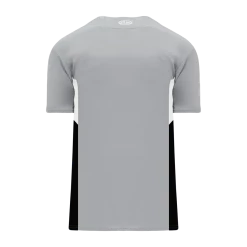 Athletic (AK) Knit Hockey Athletic Knit (AK) BA1763A-973 Adult Grey/White/Black One-Button Baseball Jersey