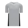 Athletic (AK) Knit Hockey Athletic Knit (AK) BA1763A-973 Adult Grey/White/Black One-Button Baseball Jersey