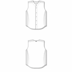 Athletic (AK) Knit Athletic Knit (AK) BA1812Y-000 Youth White Sleeveless Full Button Baseball Jersey Hockey