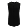 Athletic (AK) Knit Athletic Knit (AK) BA1812A-001 Adult Black Sleeveless Full Button Baseball Jersey Hockey