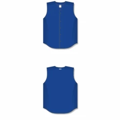 Athletic (AK) Knit Athletic Knit (AK) BA1812A-002 Adult Royal Blue Sleeveless Full Button Baseball Jersey Hockey