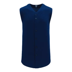 Athletic (AK) Knit Athletic Knit (AK) BA1812A-004 Adult Navy Sleeveless Full Button Baseball Jersey