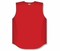 Athletic (AK) Knit Athletic Knit (AK) BA1812A-005 Adult Red Sleeveless Full Button Baseball Jersey Hockey