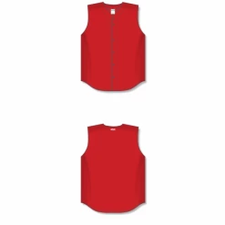 Athletic (AK) Knit Athletic Knit (AK) BA1812A-005 Adult Red Sleeveless Full Button Baseball Jersey Hockey