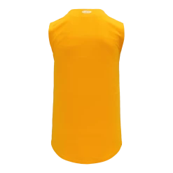 Athletic (AK) Knit Athletic Knit (AK) BA1812A-006 Adult Gold Sleeveless Full Button Baseball Jersey Hockey