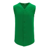 Athletic (AK) Knit Athletic Knit (AK) BA1812A-007 Adult Kelly Green Sleeveless Full Button Baseball Jersey Hockey