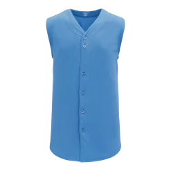 Athletic (AK) Knit Hockey Athletic Knit (AK) BA1812A-018 Adult Sky Blue Sleeveless Full Button Baseball Jersey