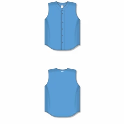 Athletic (AK) Knit Hockey Athletic Knit (AK) BA1812A-018 Adult Sky Blue Sleeveless Full Button Baseball Jersey