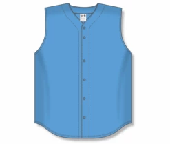 Athletic (AK) Knit Hockey Athletic Knit (AK) BA1812A-018 Adult Sky Blue Sleeveless Full Button Baseball Jersey