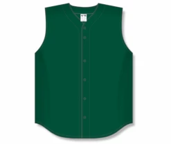 Athletic (AK) Knit Hockey Athletic Knit (AK) BA1812A-029 Adult Dark Green Sleeveless Full Button Baseball Jersey