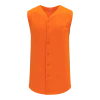Athletic (AK) Knit Hockey Athletic Knit (AK) BA1812A-064 Adult Orange Sleeveless Full Button Baseball Jersey