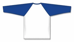 Athletic (AK) Knit Hockey Athletic Knit (AK) BA1846A-207 Adult White/Royal Blue Pullover Baseball Jersey