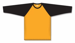 Athletic (AK) Knit Hockey Athletic Knit (AK) BA1846Y-213 Youth Gold/Black Pullover Baseball Jersey